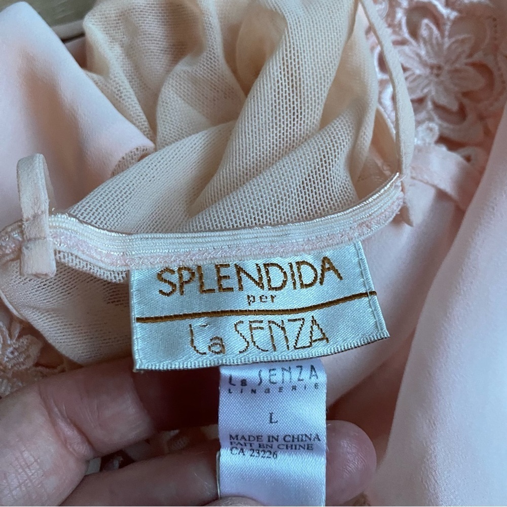 Vintage LaSenza lingerie negligee babydoll top crocheted floral for Spendida - Picture 7 of 9